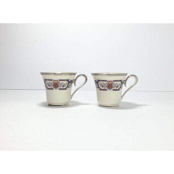 Lenox INTERLUDE, Set of 2 Porcelain Demitasse Cups, 2 1/2” No Saucer USA